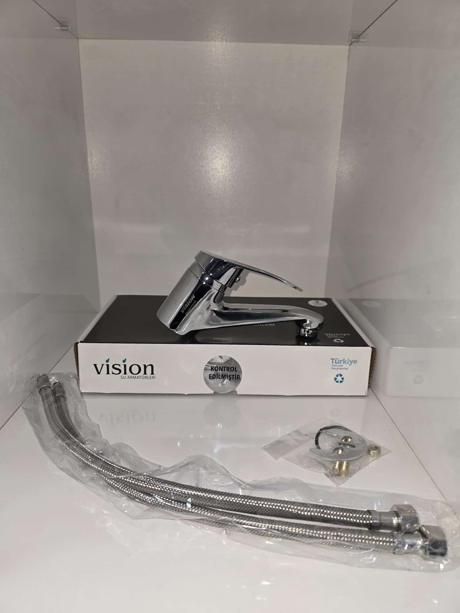 VİSİON 40 LIK MİX SABİT LAVABO BATARYA (PİRİNÇ) 